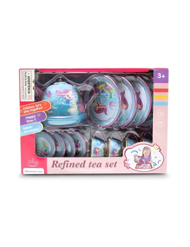 Juego De Tetera Platos Pocillos Juguete Tetera Sirena