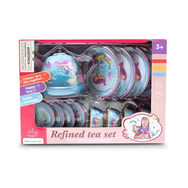 Juego De Tetera Platos Pocillos Juguete Tetera Sirena