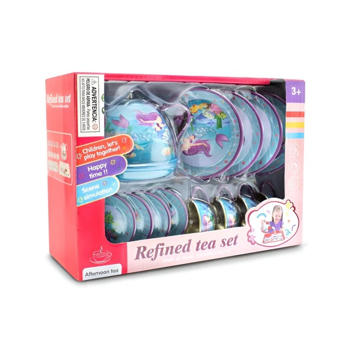 Juego De Tetera Platos Pocillos Juguete Tetera Sirena