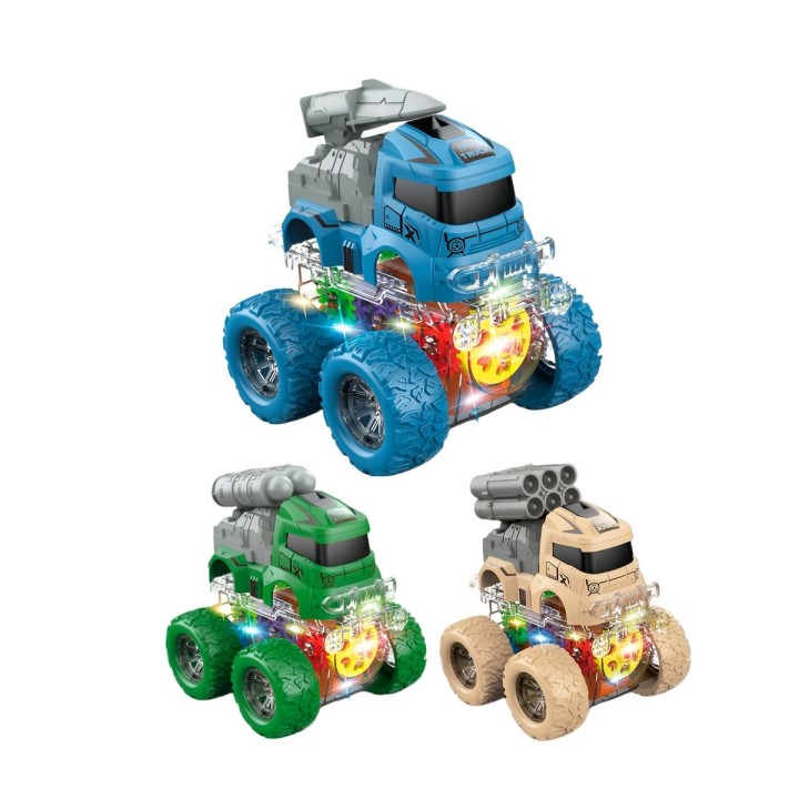 Carro Monster Militar Set De Juguete X 3 Unidades