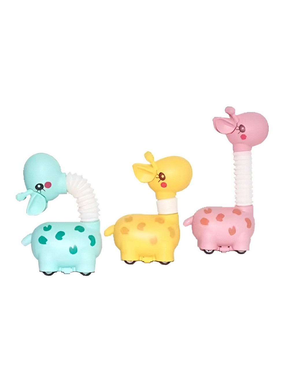 Carro Jirafa De Arrastre Set De Juguete X 3 Unidades