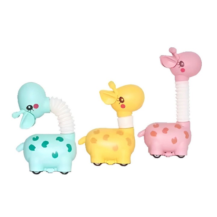 Carro Jirafa De Arrastre Set De Juguete X 3 Unidades