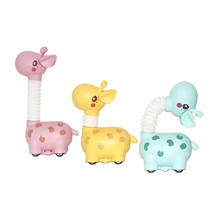 Carro Jirafa De Arrastre Set De Juguete X 3 Unidades