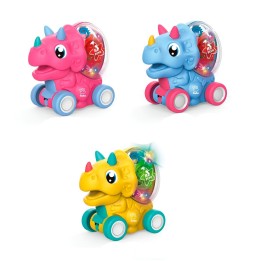 Carro Dinosaurio Triceraptos Set De Juguete X 3 Unidades