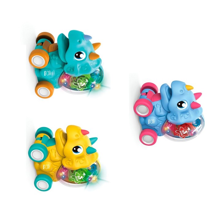 Carro Dinosaurio Triceraptos Set De Juguete X 3 Unidades