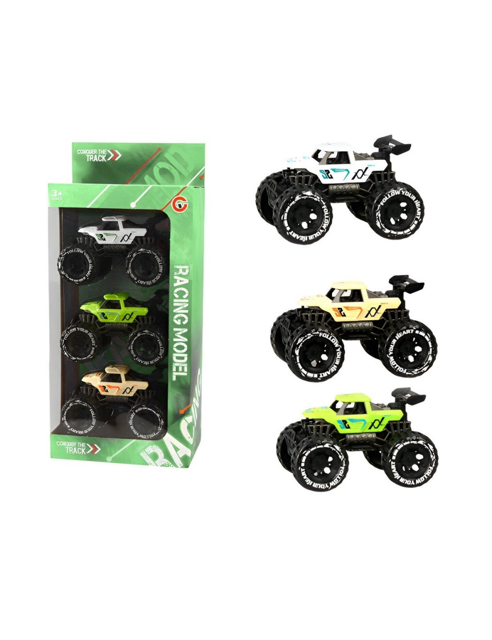 Camioneta Carro Racing Juguete Didactico X 3 Unidades