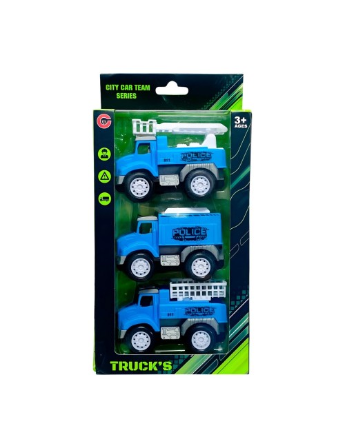 Camion Carro Policia Juguete Didactico X 3 Unidades