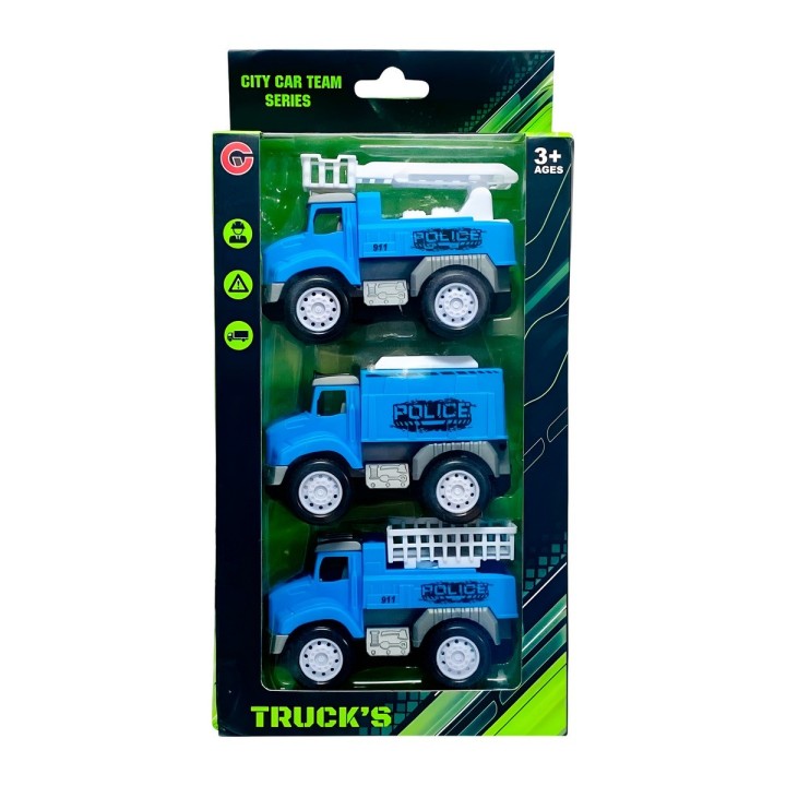 Camion Carro Policia Juguete Didactico X 3 Unidades
