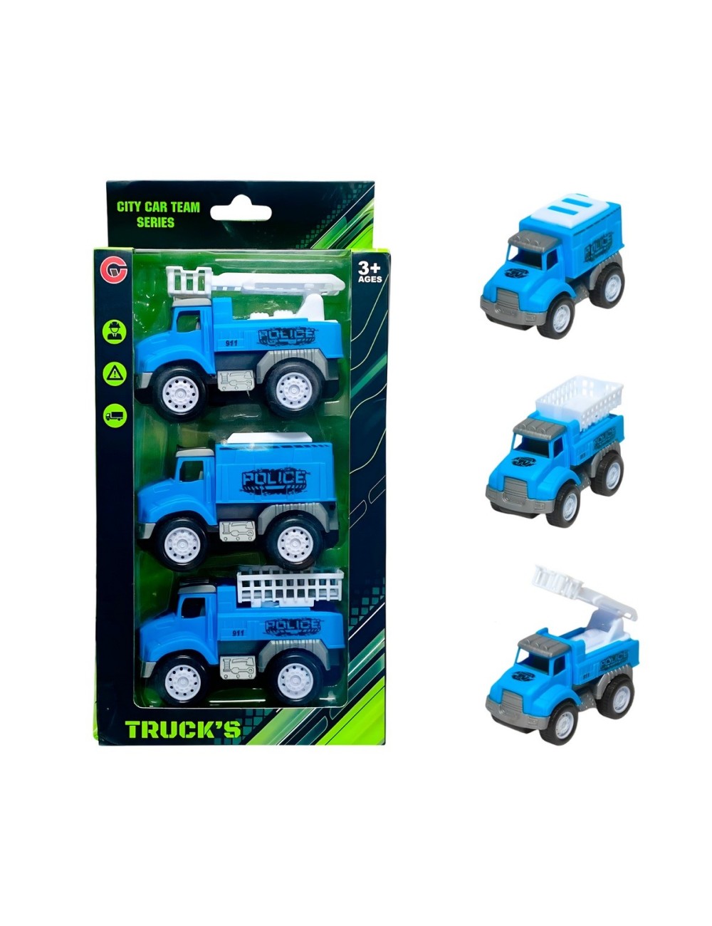 Camion Carro Policia Juguete Didactico X 3 Unidades