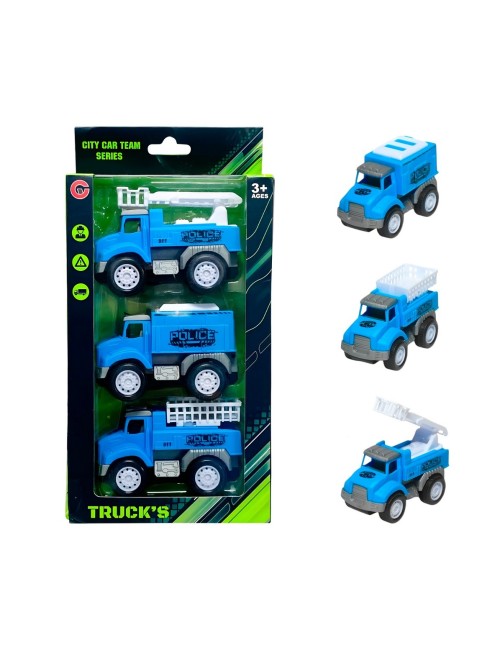 Camion Carro Policia Juguete Didactico X 3 Unidades