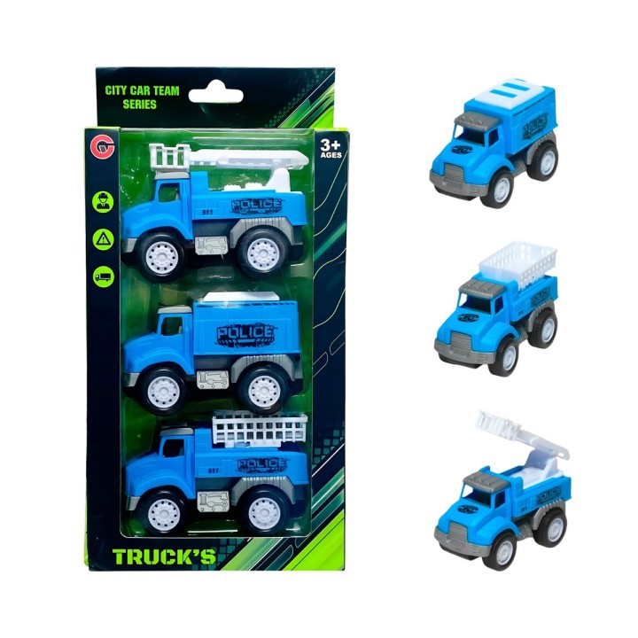 Camion Carro Policia Juguete Didactico X 3 Unidades