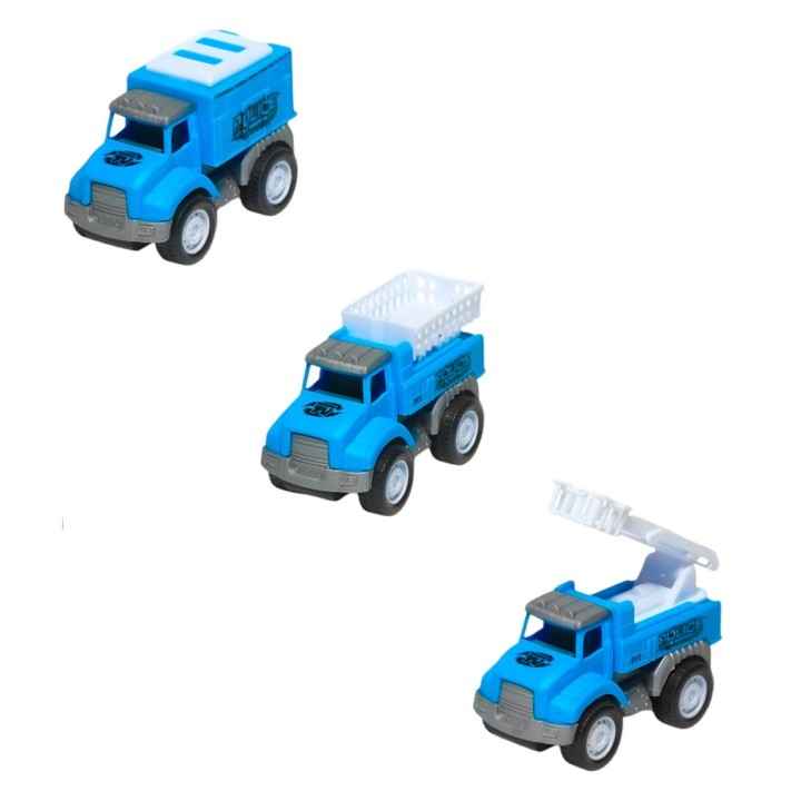 Camion Carro Policia Juguete Didactico X 3 Unidades