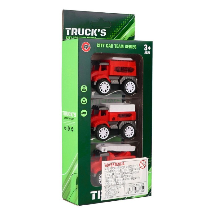 Camion Carro Bomberos Juguete Didactico X 3 Unidades
