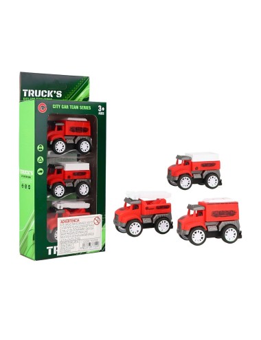 Camion Carro Bomberos Juguete Didactico X 3 Unidades