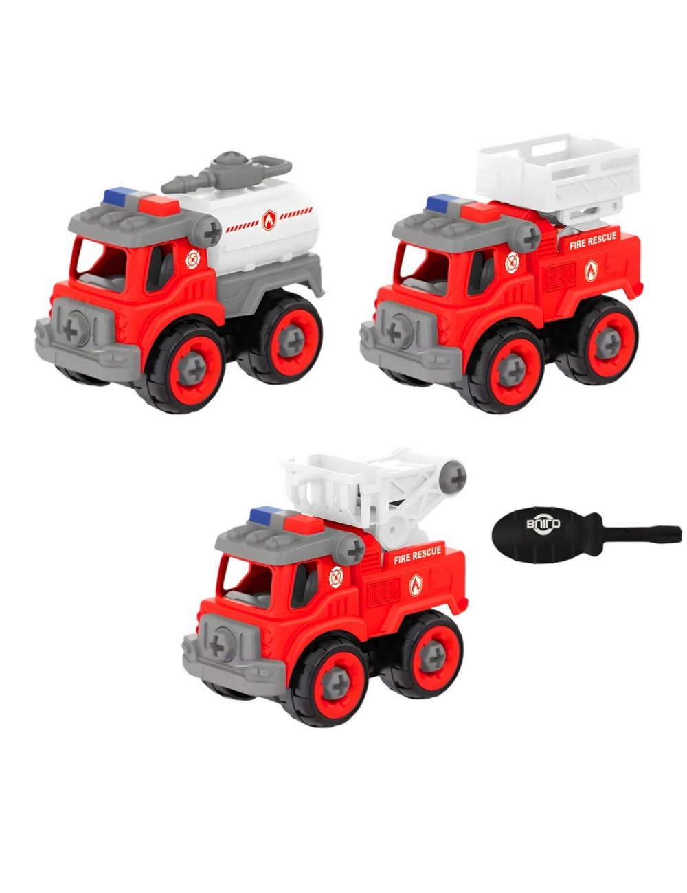 Camion Carro Bomberos Armable Juguete Didactico X 3 Unidades