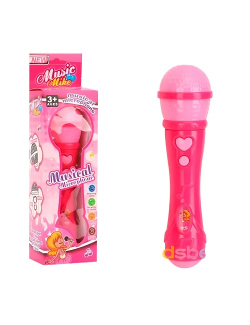 Micrófono Para Niñas Con Luz Y Sonido Altavoz + Baterias