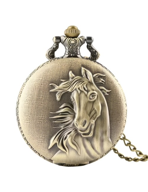 Reloj Bolsillo Vintage Camballo Simbolo De Poder + Estuche
