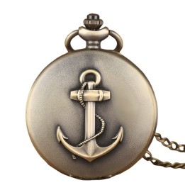 Reloj Bolsillo Vintage Ancla Capitan Marinero + Estuche
