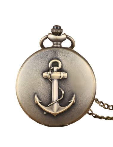 Reloj Bolsillo Vintage Ancla Capitan Marinero + Estuche