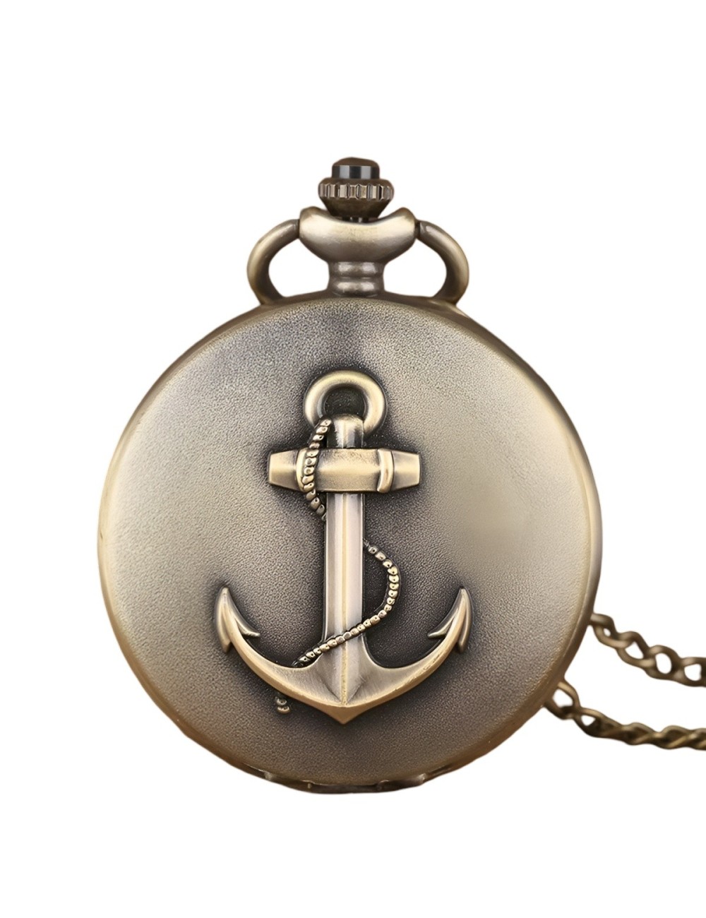 Reloj Bolsillo Vintage Ancla Capitan Marinero + Estuche