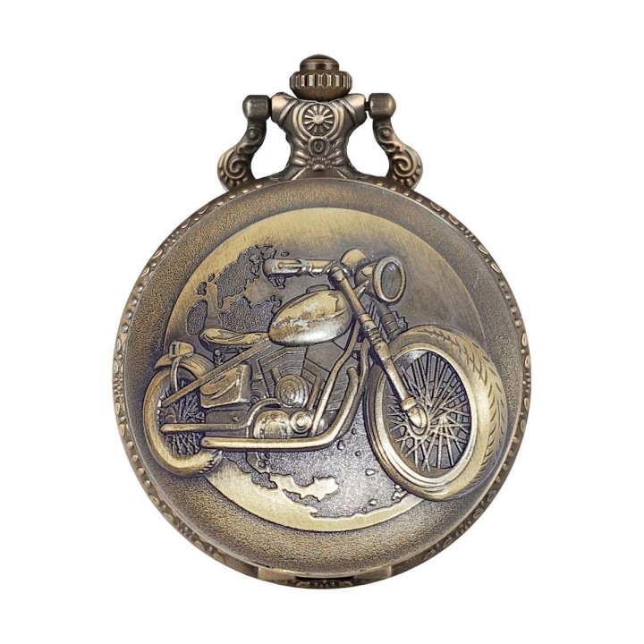 Reloj Bolsillo Vintage Moto Harley Davidson + Estuche