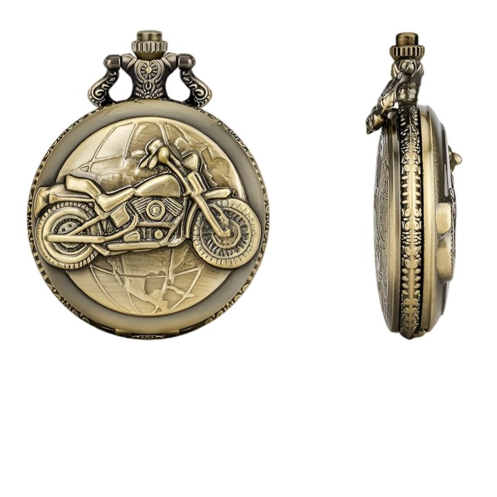 Reloj Bolsillo Vintage Motocicleta Harley Davidson + Estuche