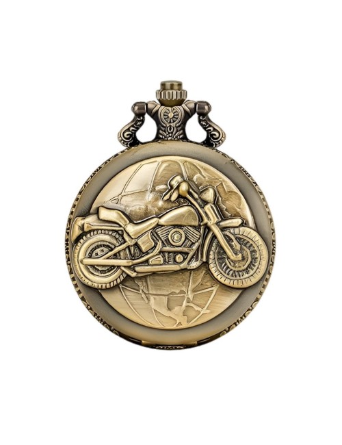 Reloj Bolsillo Vintage Motocicleta Harley Davidson + Estuche