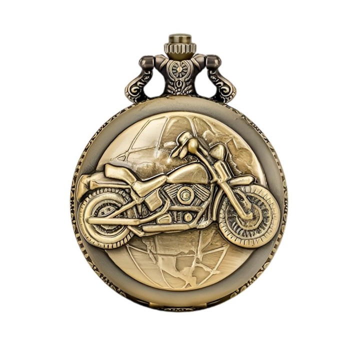 Reloj Bolsillo Vintage Motocicleta Harley Davidson + Estuche