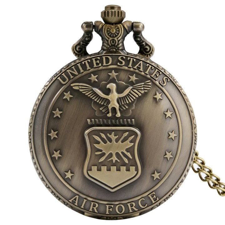 Reloj Bolsillo Vintage Fuerza Aerea Air Force + Estuche