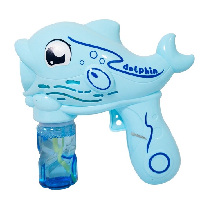 Pistola Burbujera Pez Delfin Con Liquido Burbujero + Bateria