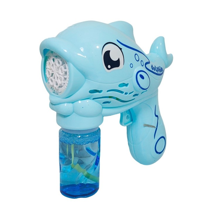 Pistola Burbujera Pez Delfin Con Liquido Burbujero + Bateria