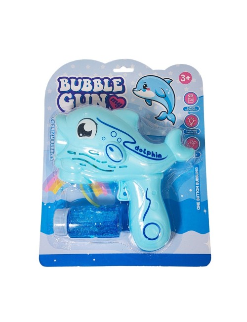 Pistola Burbujera Pez Delfin Con Liquido Burbujero + Bateria