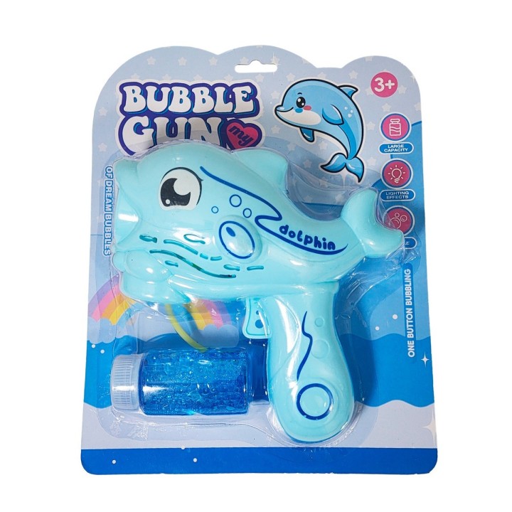 Pistola Burbujera Pez Delfin Con Liquido Burbujero + Bateria