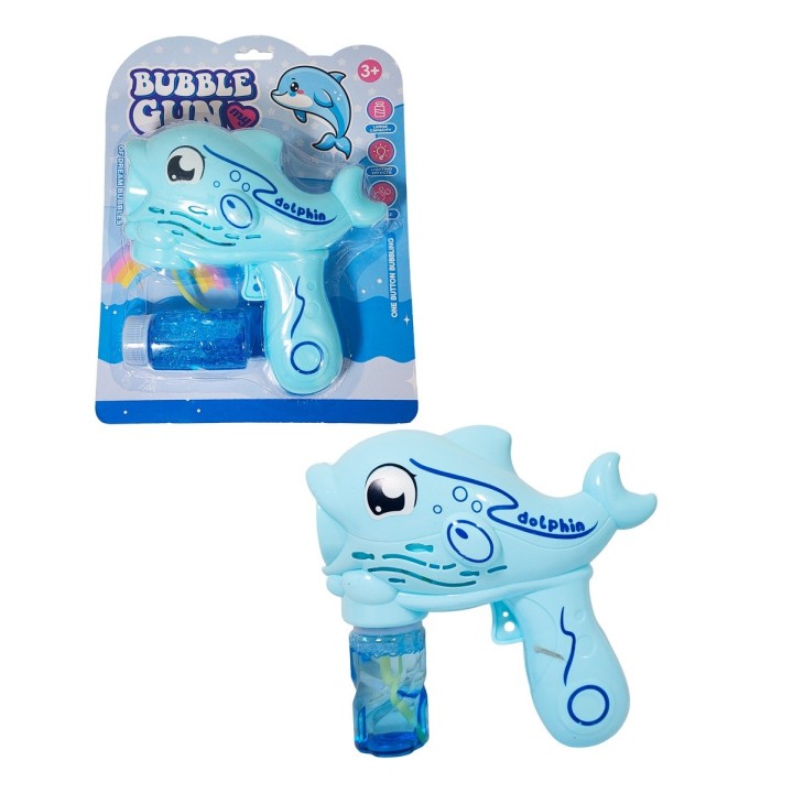 Pistola Burbujera Pez Delfin Con Liquido Burbujero + Bateria