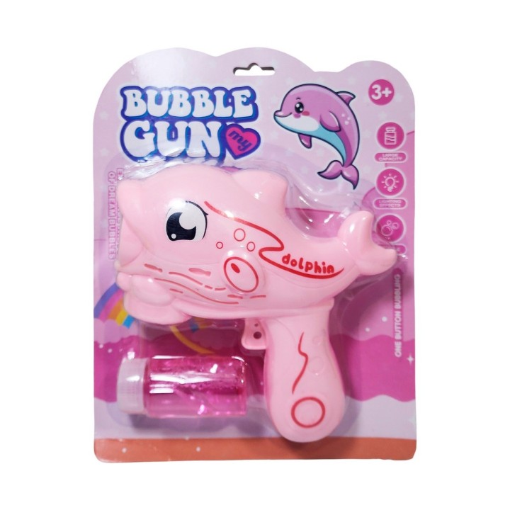 Pistola Burbujera Pez Delfin Con Liquido Burbujero + Bateria