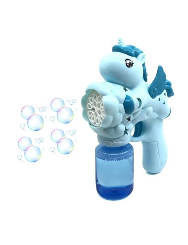 Pistola Burbujera Unicornio Con Liquido Burbujero + Bateria