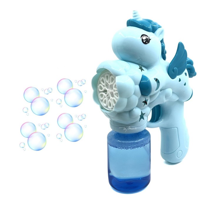 Pistola Burbujera Unicornio Con Liquido Burbujero + Bateria