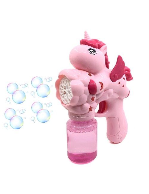 Pistola Burbujera Unicornio Con Liquido Burbujero + Bateria