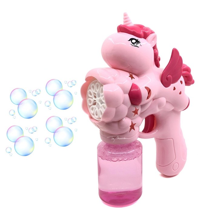 Pistola Burbujera Unicornio Con Liquido Burbujero + Bateria