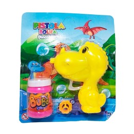 Pistola Burbujera Dinosaurio Con Liquido Burbujero Juguete
