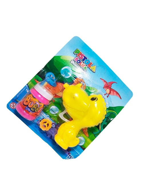 Pistola Burbujera Dinosaurio Con Liquido Burbujero Juguete