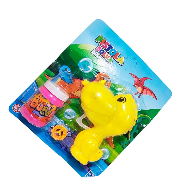 Pistola Burbujera Dinosaurio Con Liquido Burbujero Juguete