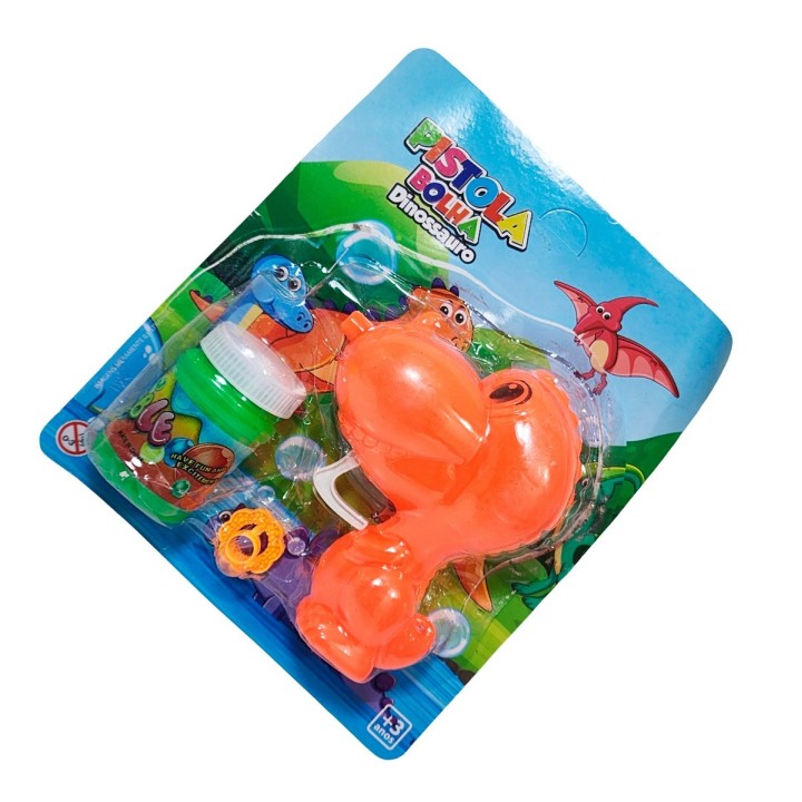 Pistola Burbujera Dinosaurio Con Liquido Burbujero Juguete