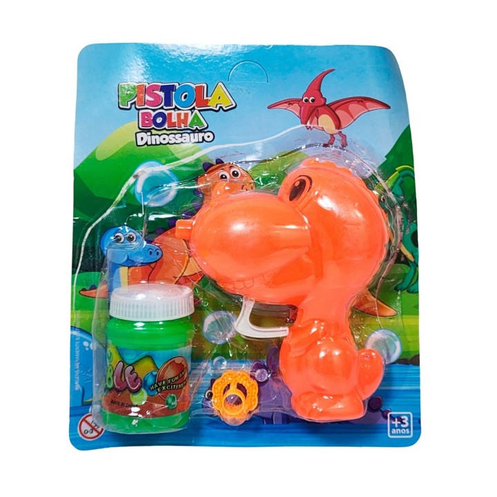 Pistola Burbujera Dinosaurio Con Liquido Burbujero Juguete
