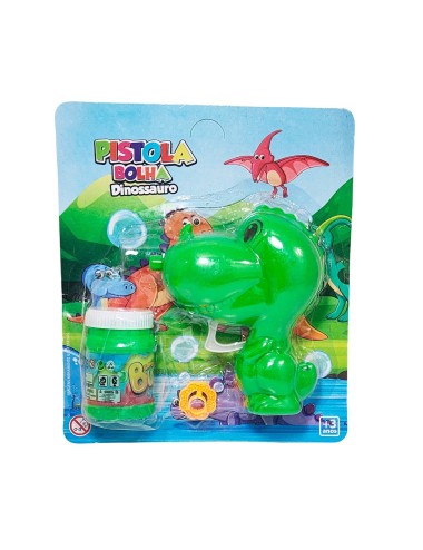 Pistola Burbujera Dinosaurio Con Liquido Burbujero Juguete