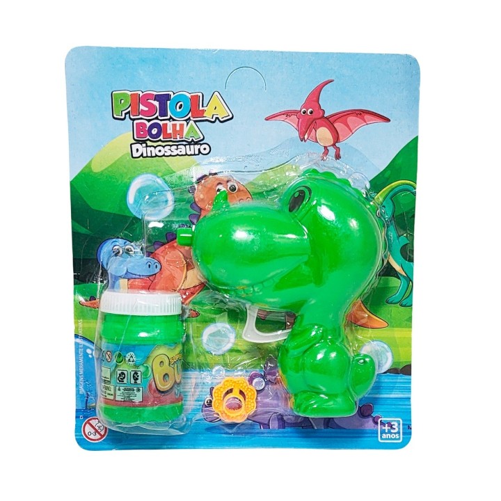Pistola Burbujera Dinosaurio Con Liquido Burbujero Juguete