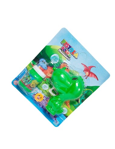 Pistola Burbujera Dinosaurio Con Liquido Burbujero Juguete