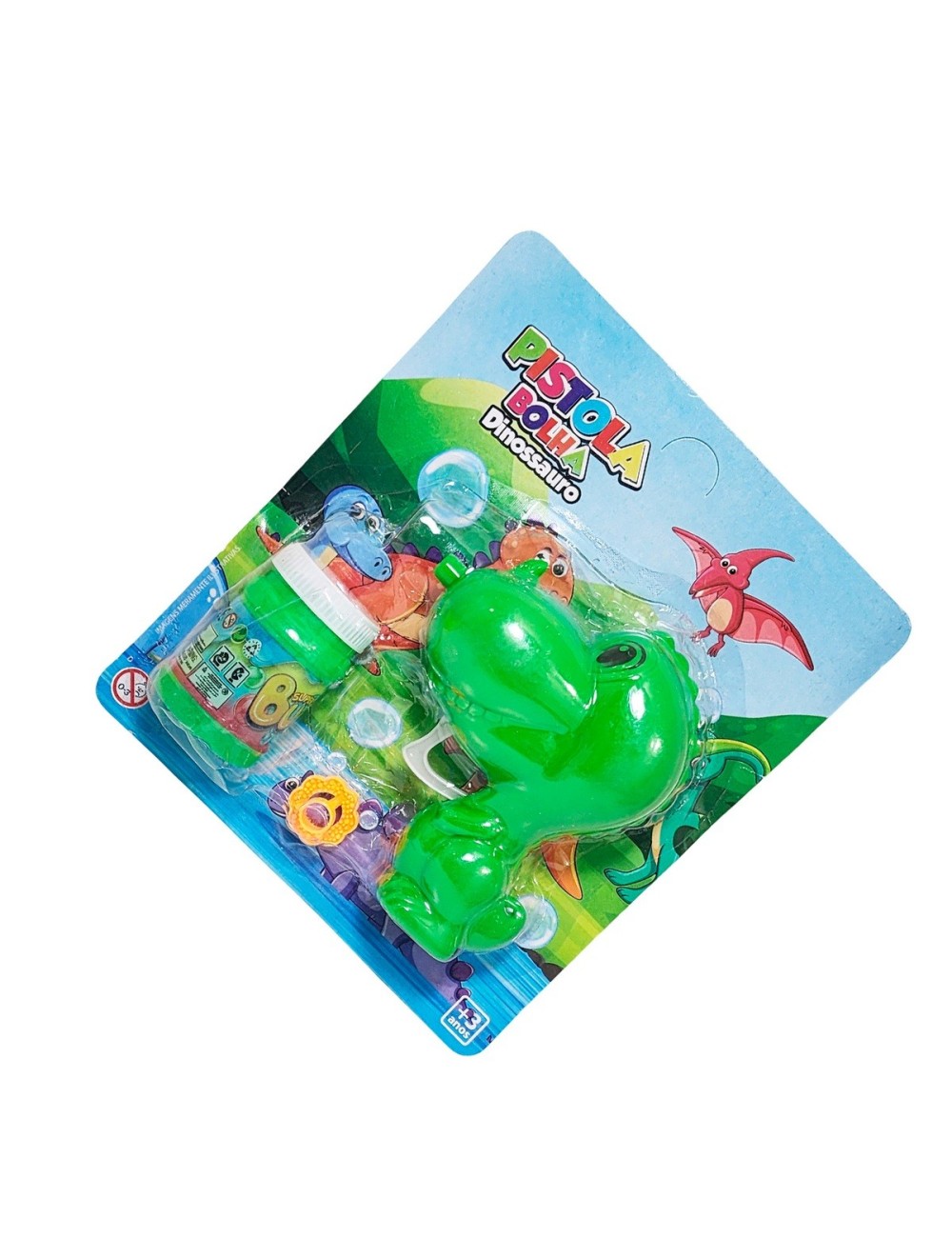 Pistola Burbujera Dinosaurio Con Liquido Burbujero Juguete