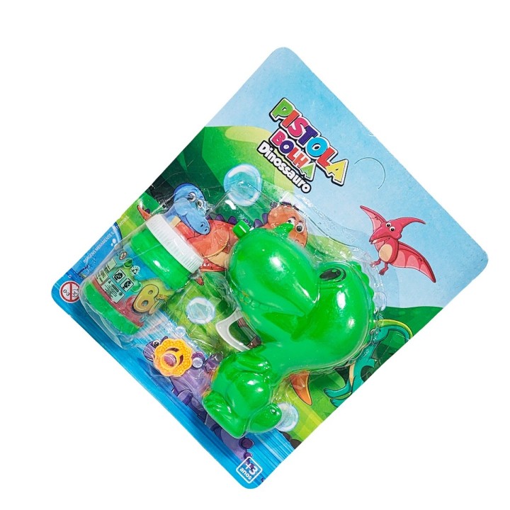 Pistola Burbujera Dinosaurio Con Liquido Burbujero Juguete