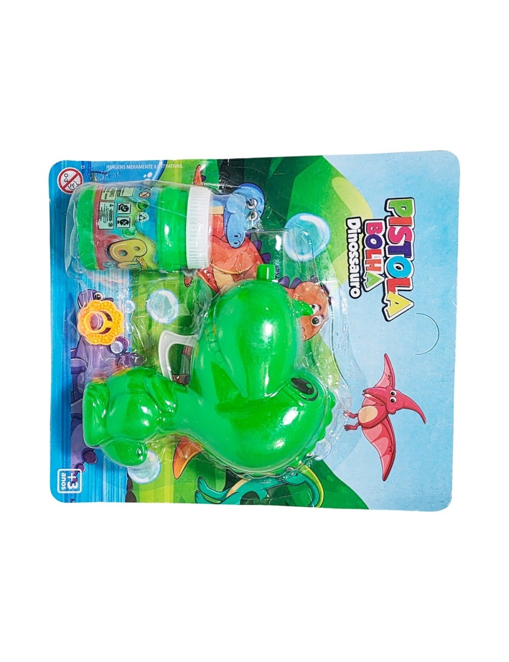 Pistola Burbujera Dinosaurio Con Liquido Burbujero Juguete